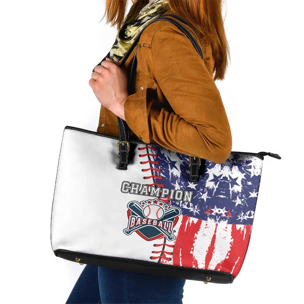 American Baseball Leather Tote Bag Go Champion 2024 LT03
