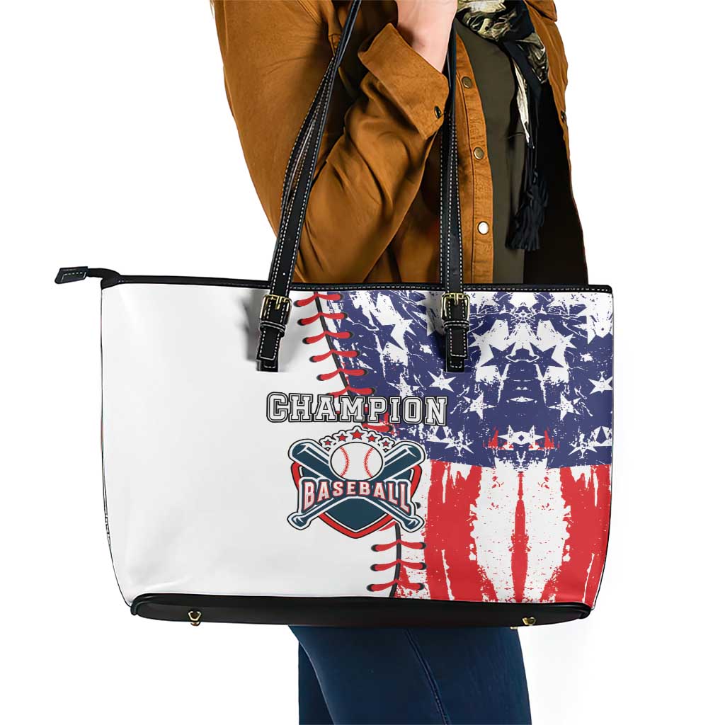 American Baseball Leather Tote Bag Go Champion 2024 LT03