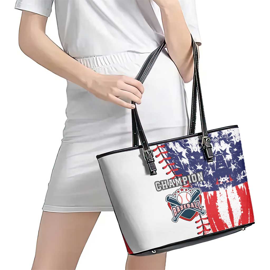 American Baseball Leather Tote Bag Go Champion 2024 LT03