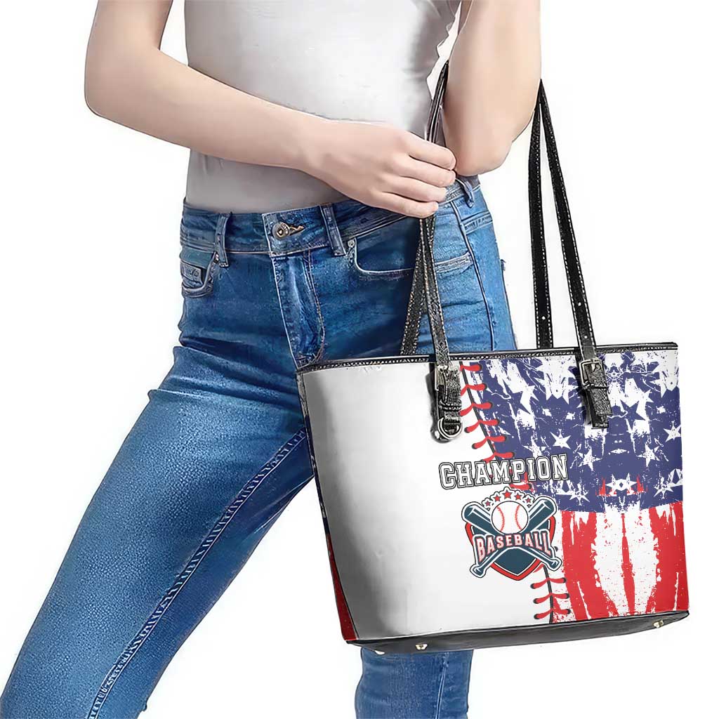 American Baseball Leather Tote Bag Go Champion 2024 LT03