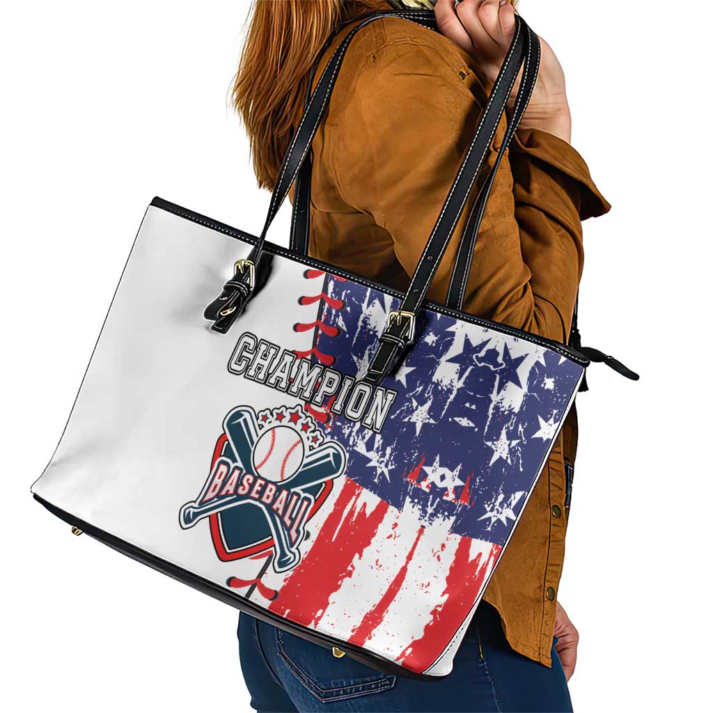 American Baseball Leather Tote Bag Go Champion 2024 LT03
