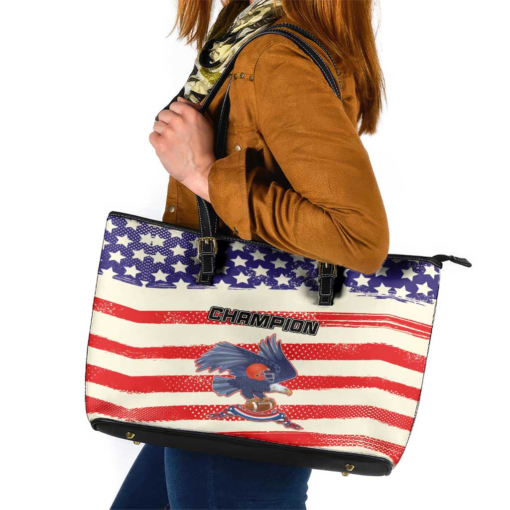 American Football Leather Tote Bag Go Champion 2024 LT03