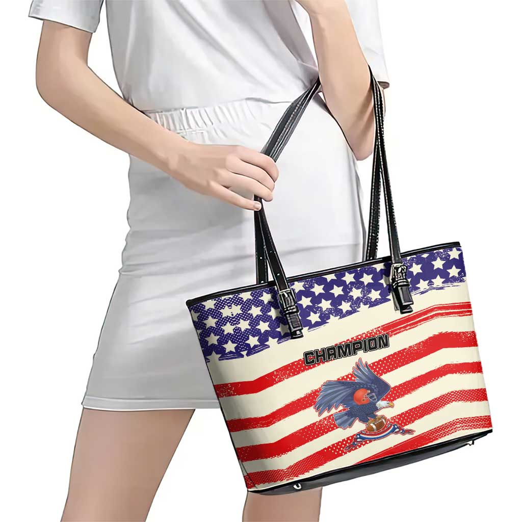 American Football Leather Tote Bag Go Champion 2024 LT03
