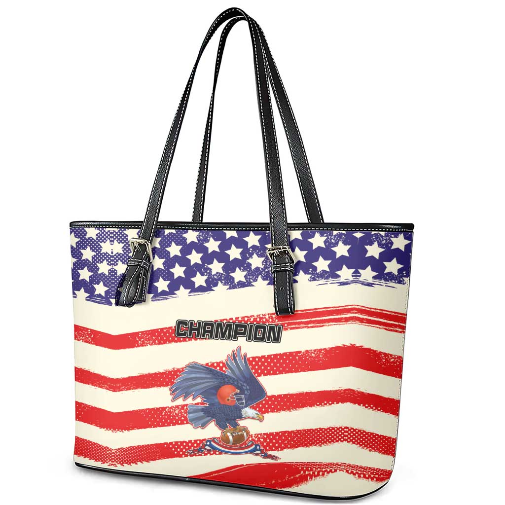 American Football Leather Tote Bag Go Champion 2024 LT03