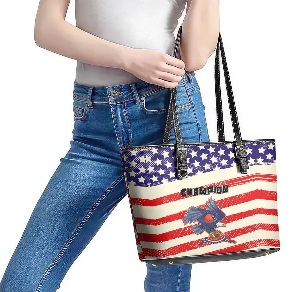 American Football Leather Tote Bag Go Champion 2024 LT03