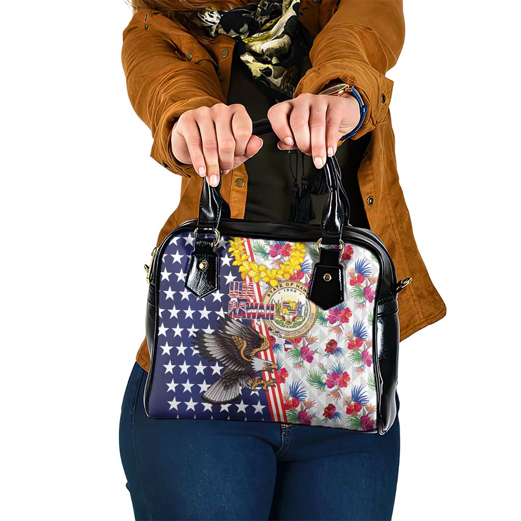 Hawaii and United States Together Shoulder Handbag Seal of Hawaii and Bald Eagle LT03
