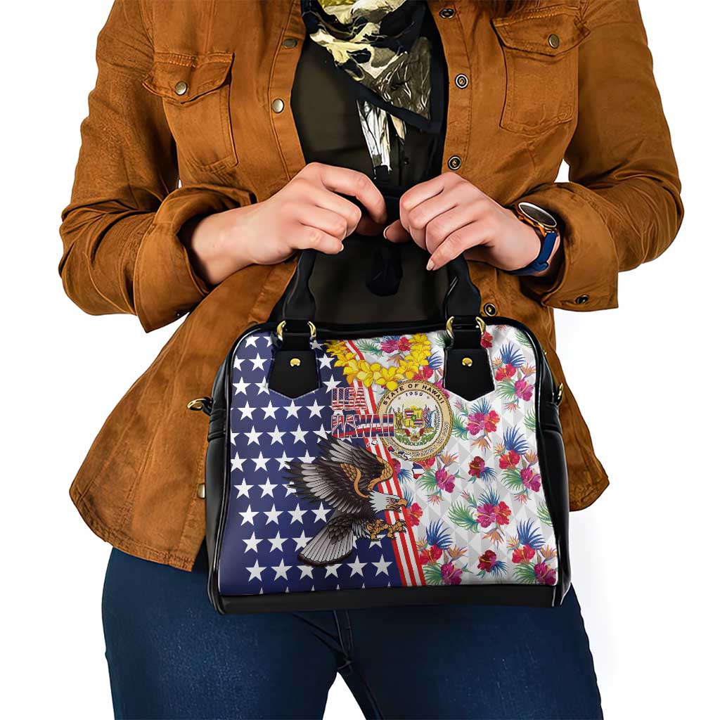 Hawaii and United States Together Shoulder Handbag Seal of Hawaii and Bald Eagle LT03