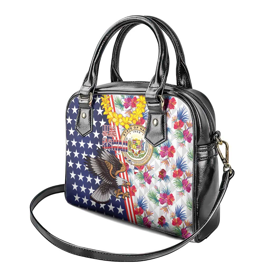 Hawaii and United States Together Shoulder Handbag Seal of Hawaii and Bald Eagle LT03
