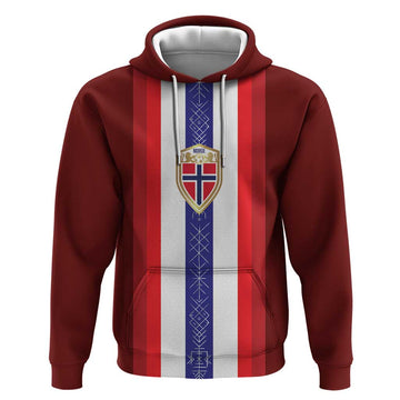 Custom Norway Football Hoodie Norwegian Stripes-Viking Style LT03