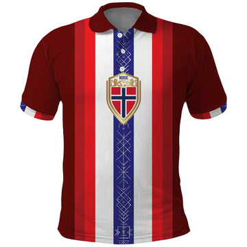Custom Norway Football Polo Shirt Norwegian Stripes-Viking Style LT03