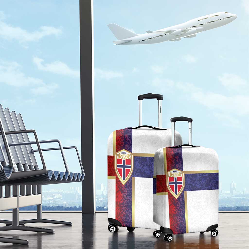 Norway Football Luggage Cover Norwegian Flag Style with Rosemaling Pattern LT03