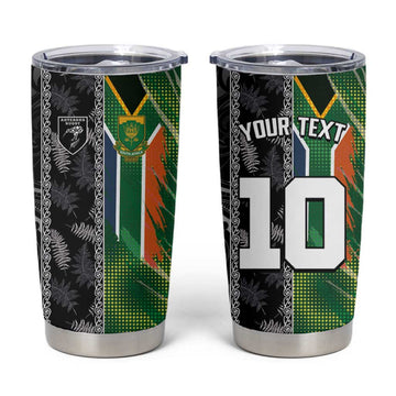 Custom Aotearoa South Africa Rugby Freedom Cup Tumbler Cup Maori Silver Fern Art and Sporty Flag SA LT03