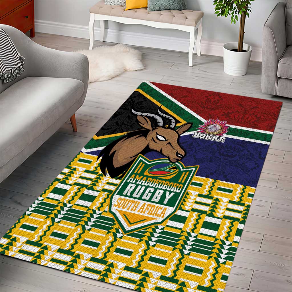 South Africa Rugby Area Rug Go Bokke-Amabokoboko Spirit LT03
