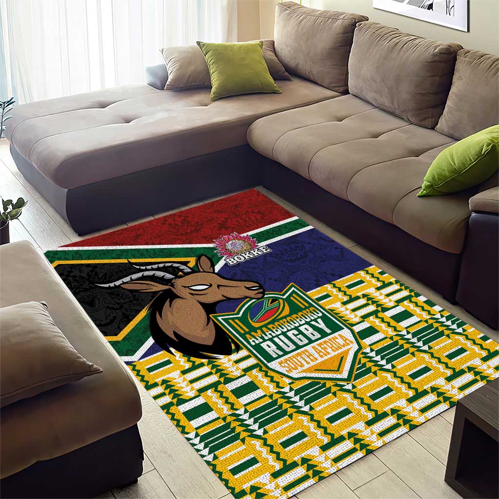 South Africa Rugby Area Rug Go Bokke-Amabokoboko Spirit LT03