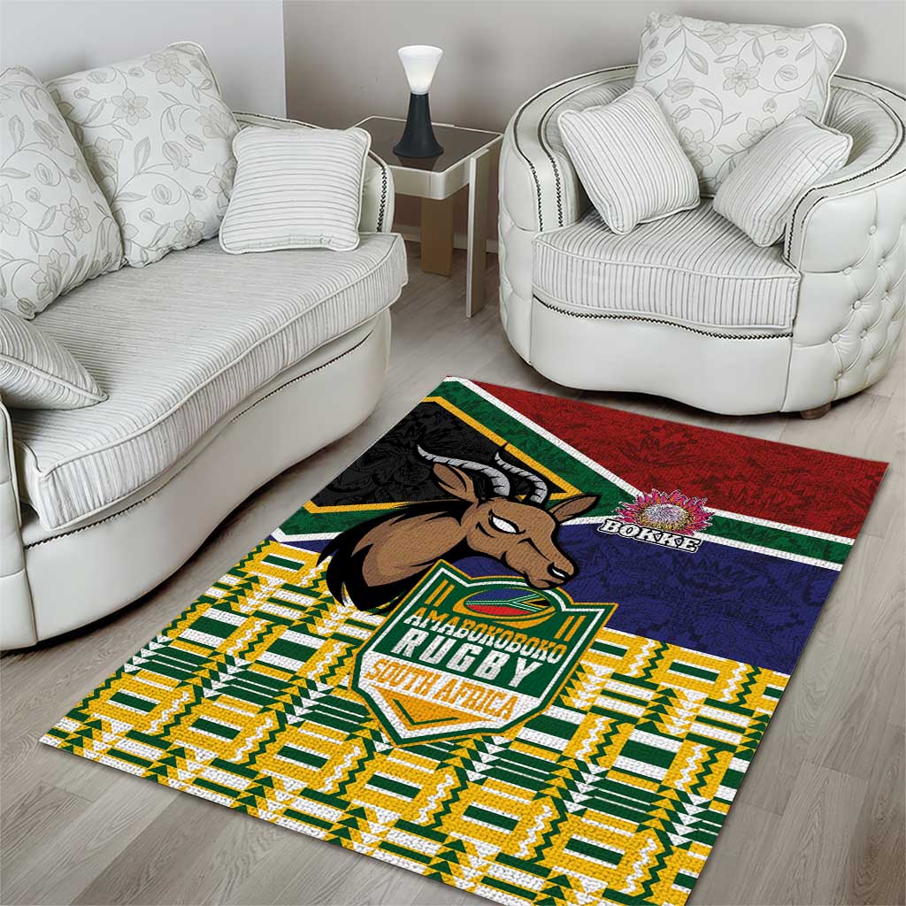 South Africa Rugby Area Rug Go Bokke-Amabokoboko Spirit LT03