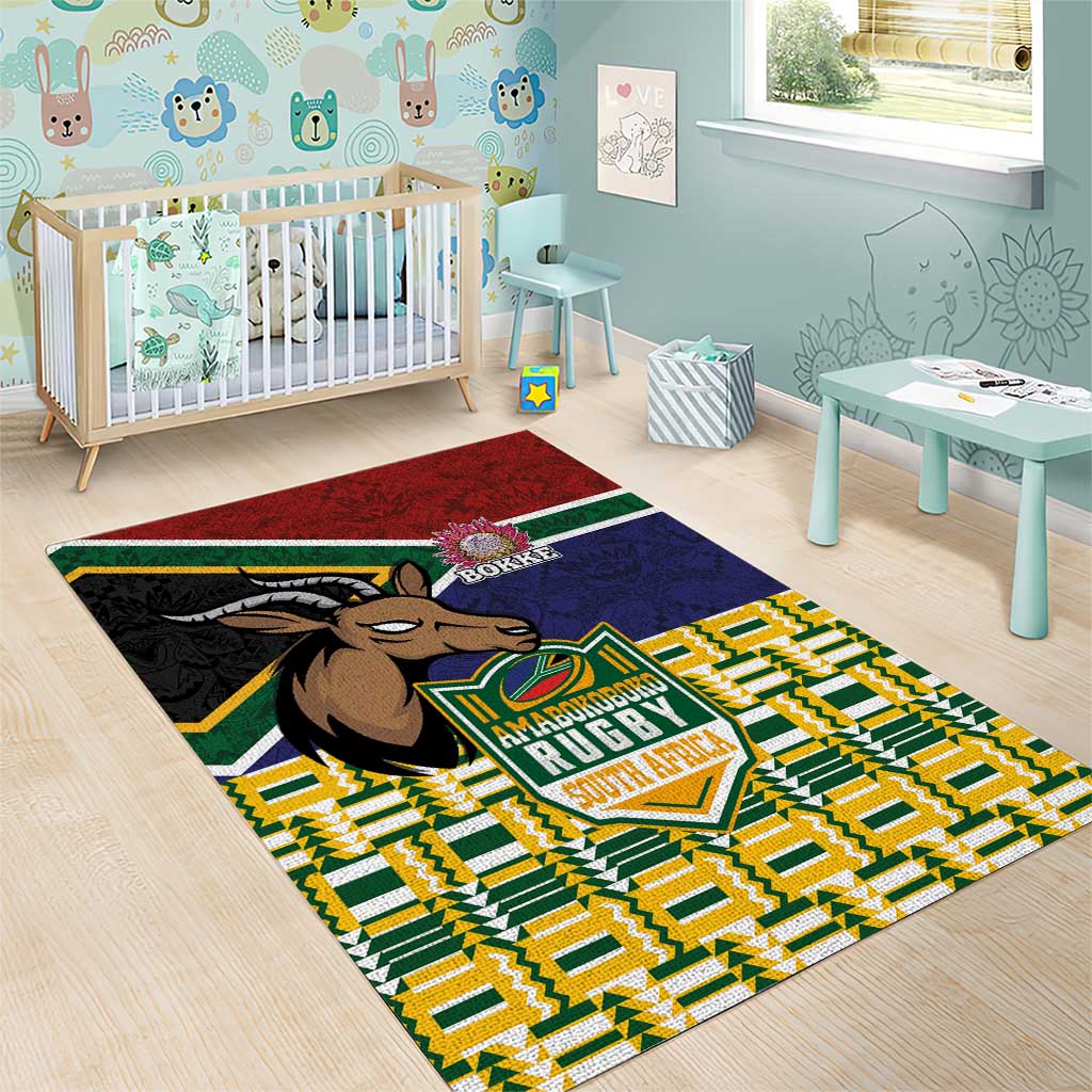South Africa Rugby Area Rug Go Bokke-Amabokoboko Spirit LT03