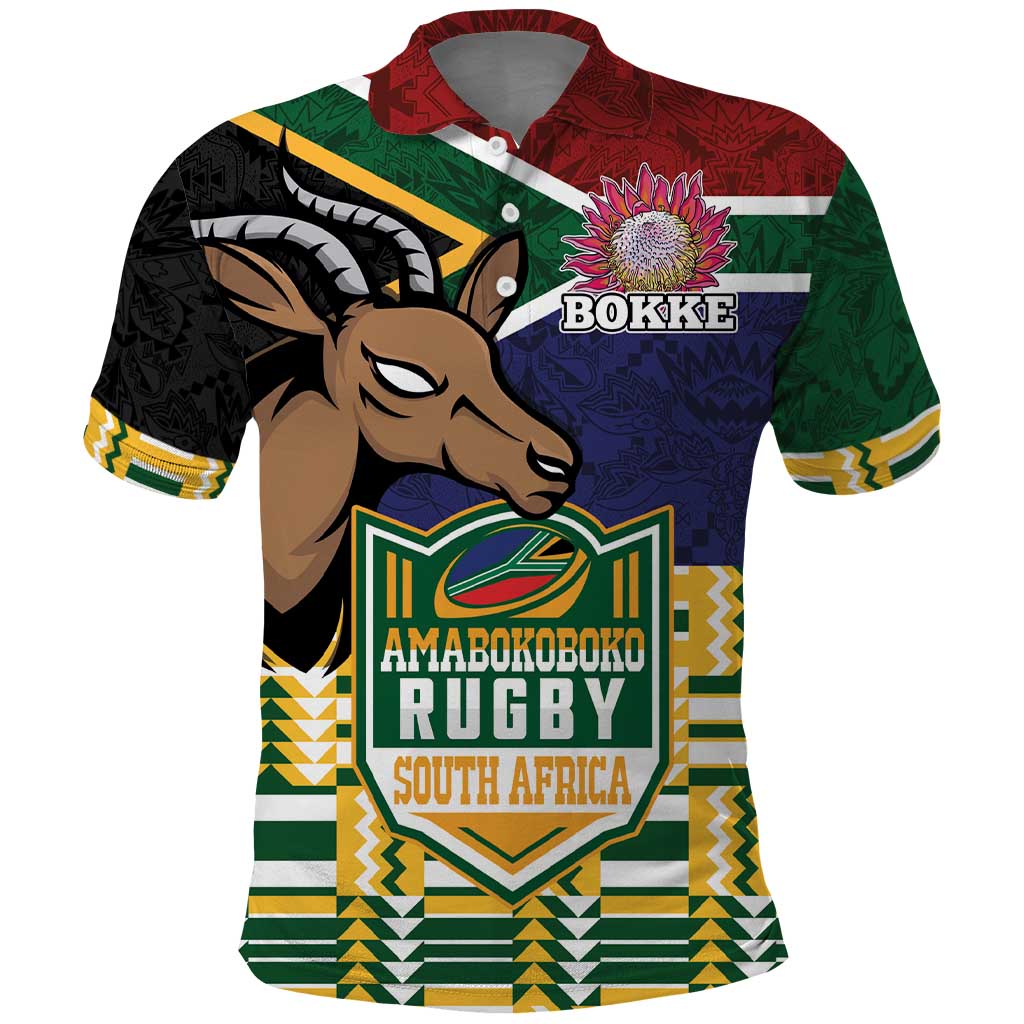 South Africa Rugby Polo Shirt Go Bokke-Amabokoboko Spirit LT03
