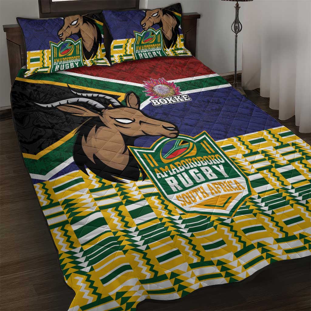 South Africa Rugby Quilt Bed Set Go Bokke-Amabokoboko Spirit LT03