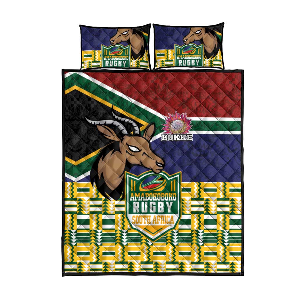 South Africa Rugby Quilt Bed Set Go Bokke-Amabokoboko Spirit LT03