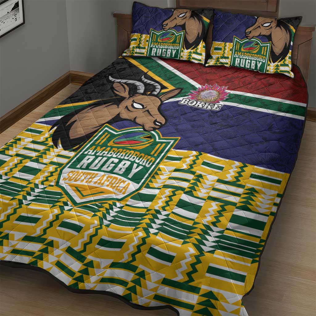 South Africa Rugby Quilt Bed Set Go Bokke-Amabokoboko Spirit LT03