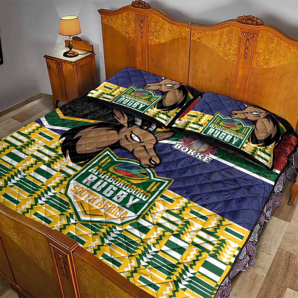 South Africa Rugby Quilt Bed Set Go Bokke-Amabokoboko Spirit LT03