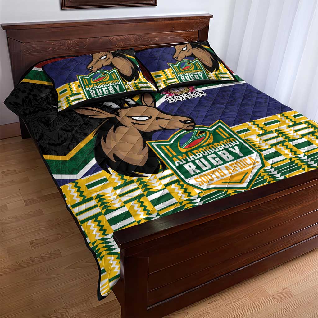 South Africa Rugby Quilt Bed Set Go Bokke-Amabokoboko Spirit LT03