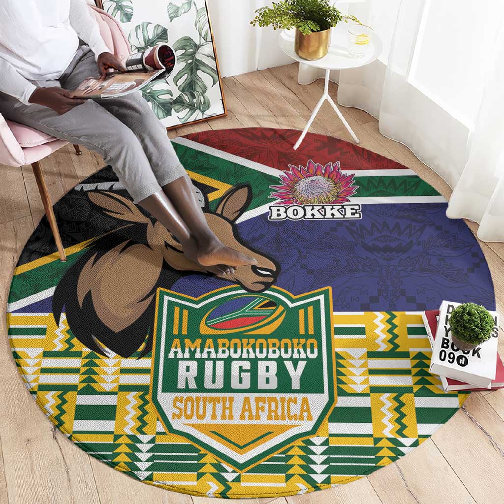 South Africa Rugby Round Carpet Go Bokke-Amabokoboko Spirit LT03