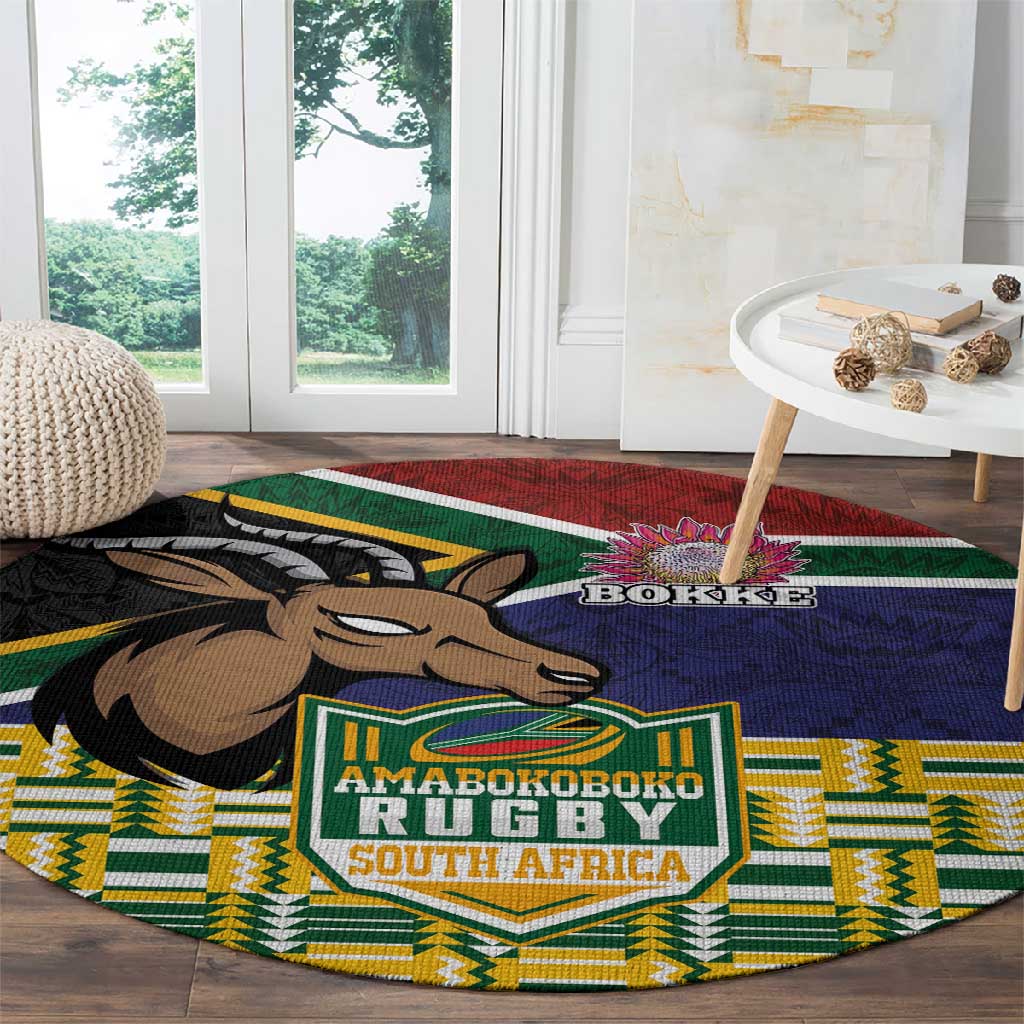 South Africa Rugby Round Carpet Go Bokke-Amabokoboko Spirit LT03