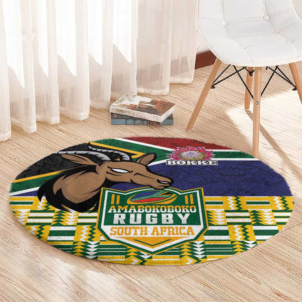 South Africa Rugby Round Carpet Go Bokke-Amabokoboko Spirit LT03