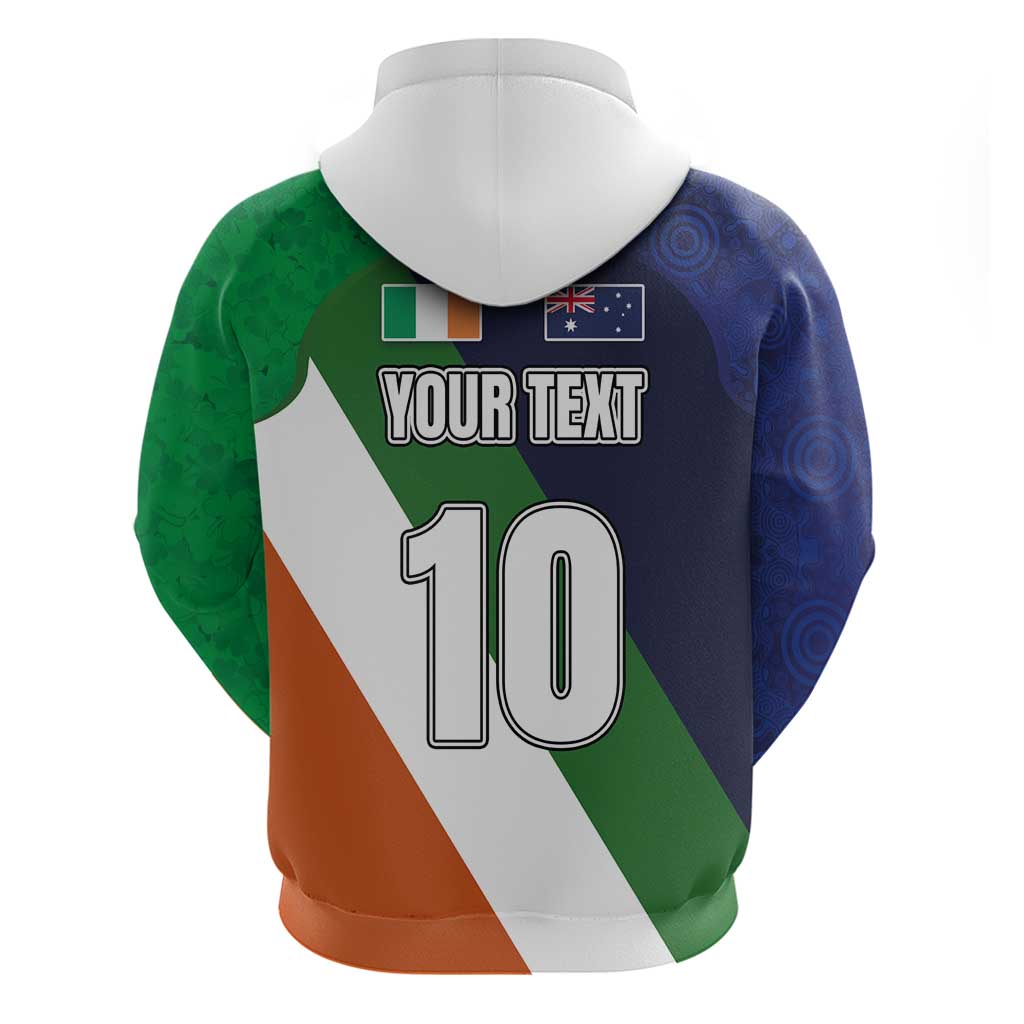 Custom Ireland and Australia Hoodie Shamrocks and Aboriginal Art LT03