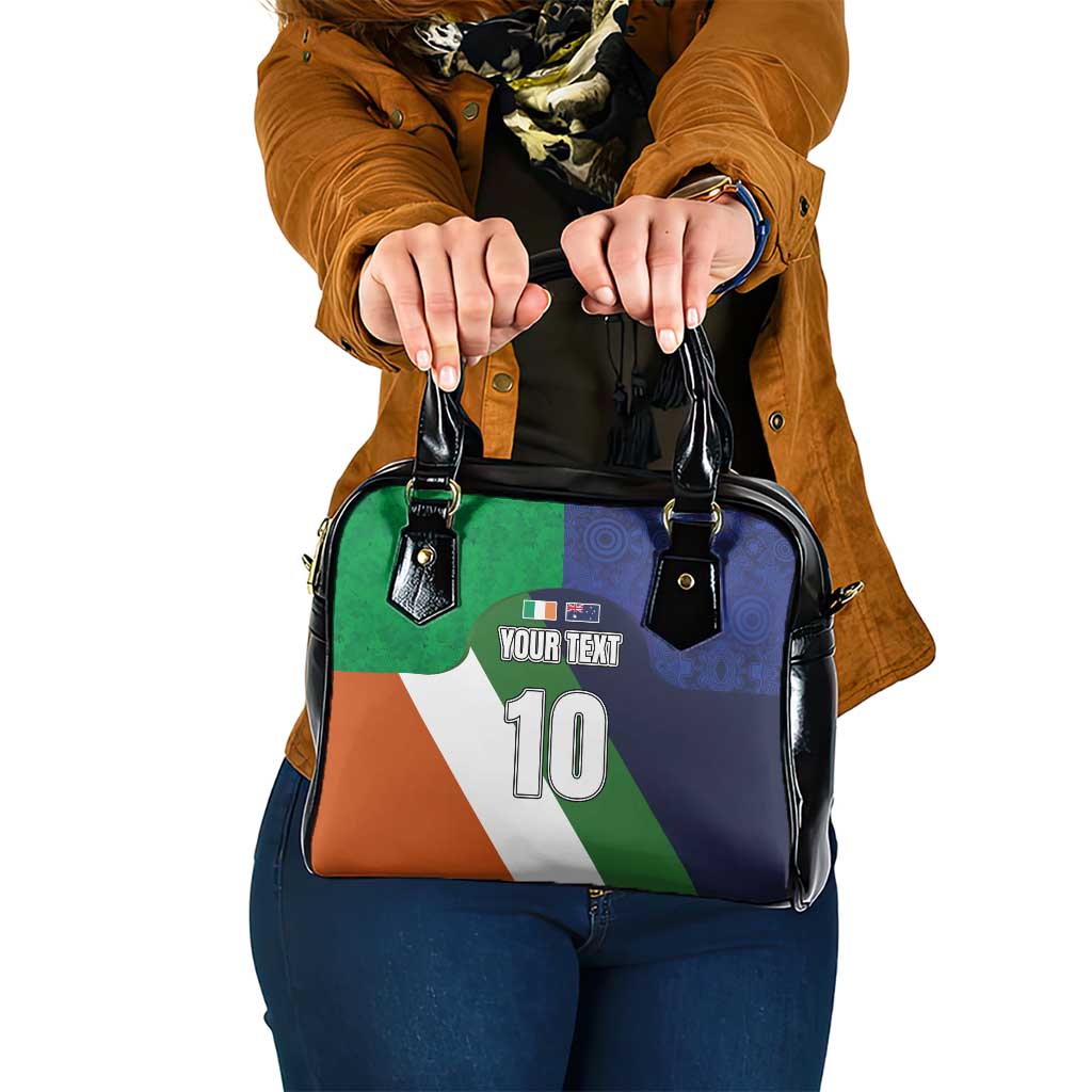 Custom Ireland and Australia Shoulder Handbag Shamrocks and Aboriginal Art LT03