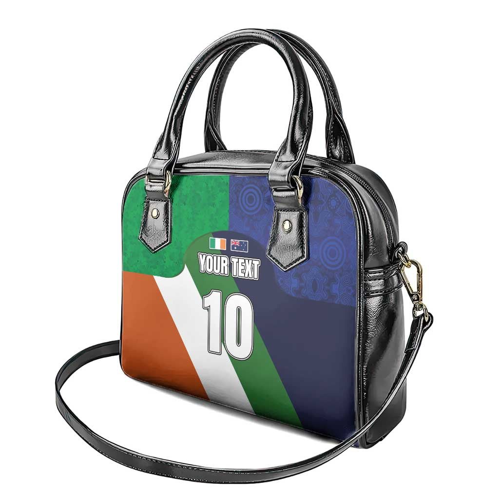 Custom Ireland and Australia Shoulder Handbag Shamrocks and Aboriginal Art LT03