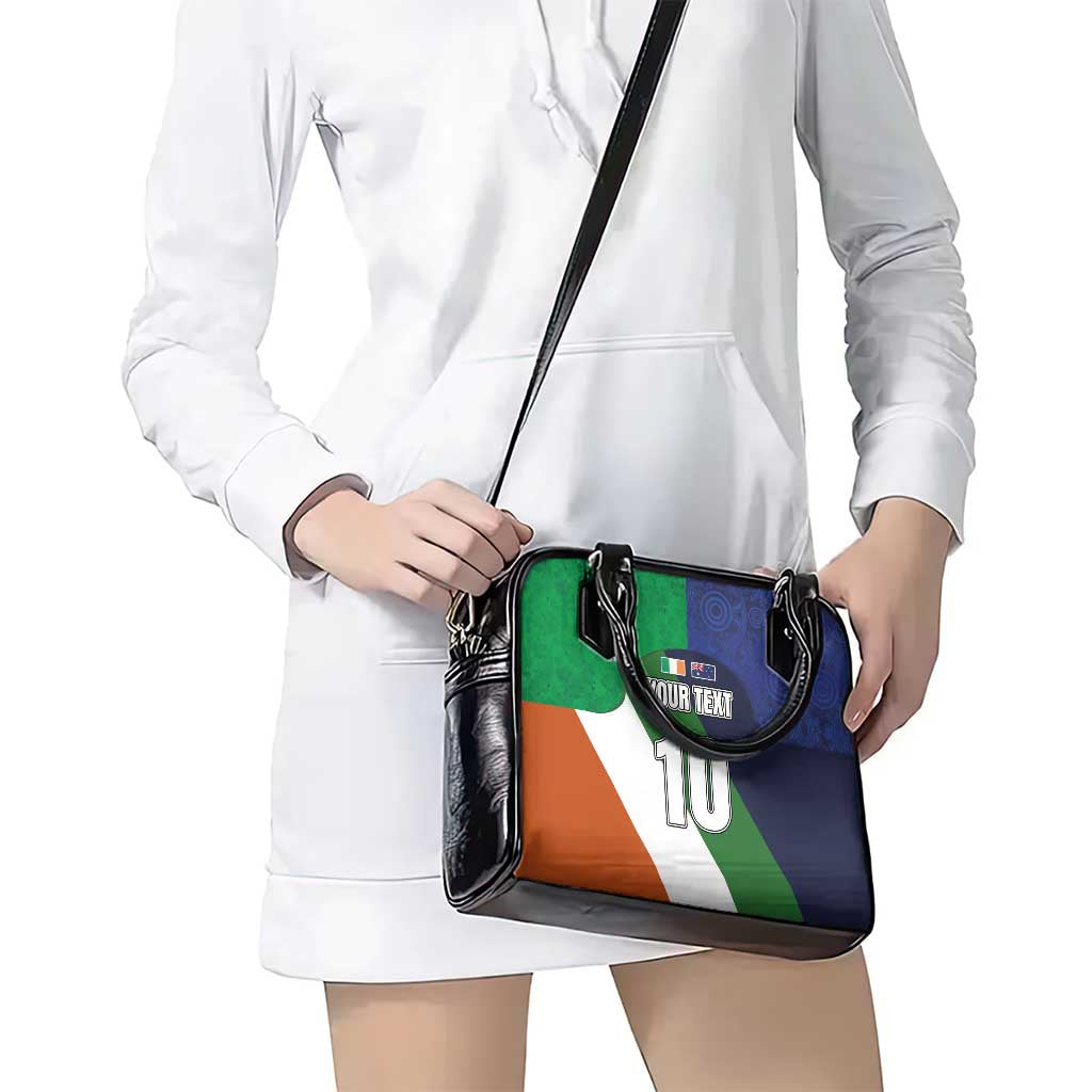Custom Ireland and Australia Shoulder Handbag Shamrocks and Aboriginal Art LT03