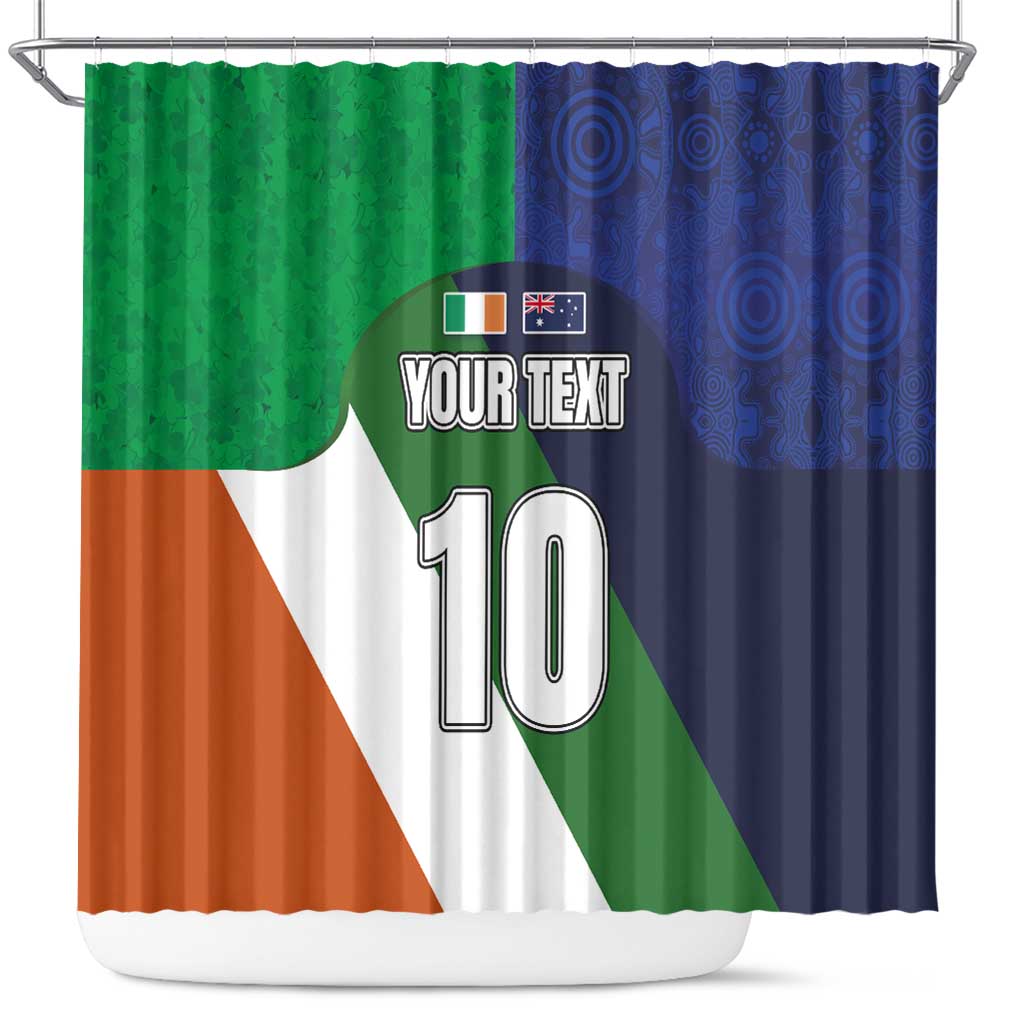 Custom Ireland and Australia Shower Curtain Shamrocks and Aboriginal Art LT03