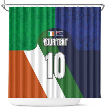 Custom Ireland and Australia Shower Curtain Shamrocks and Aboriginal Art LT03