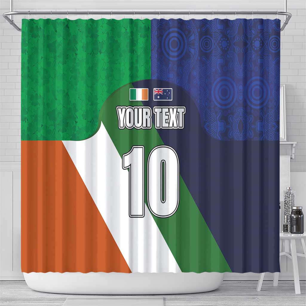 Custom Ireland and Australia Shower Curtain Shamrocks and Aboriginal Art LT03