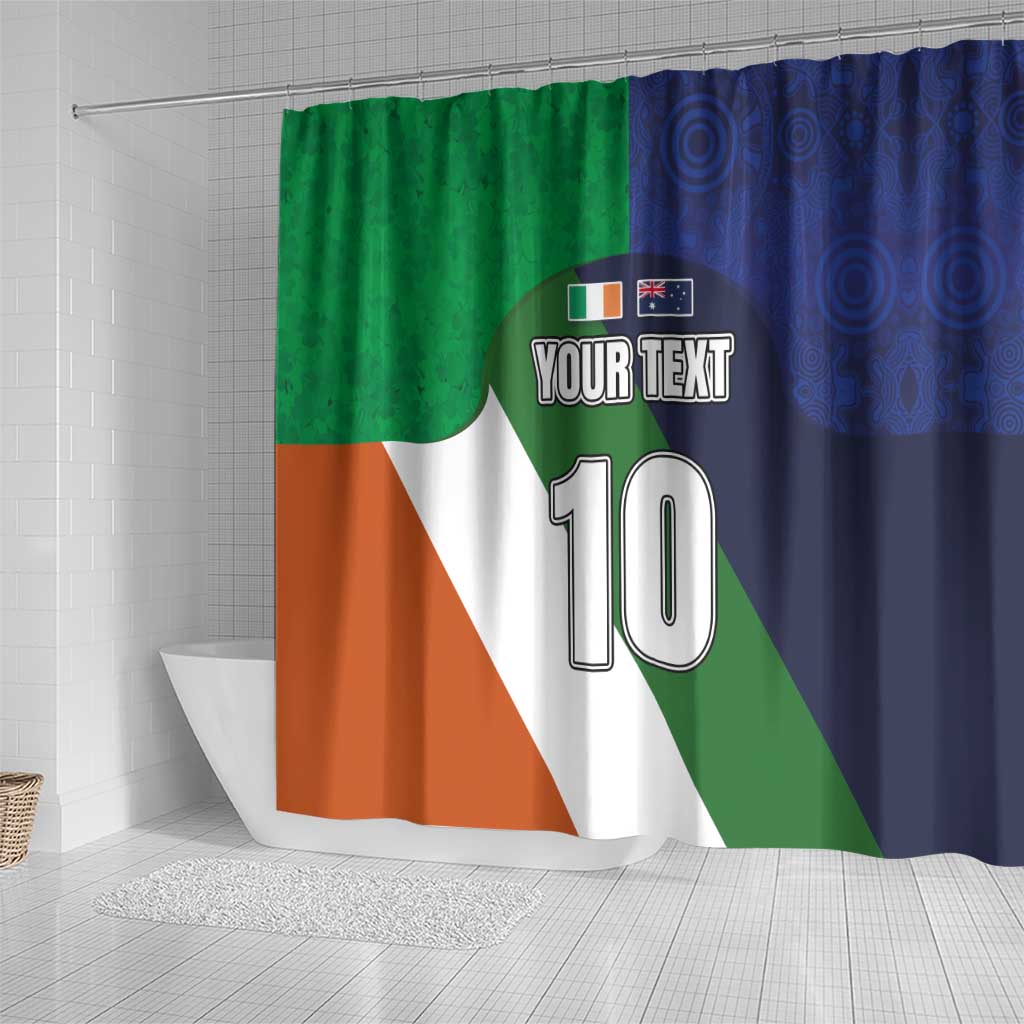 Custom Ireland and Australia Shower Curtain Shamrocks and Aboriginal Art LT03