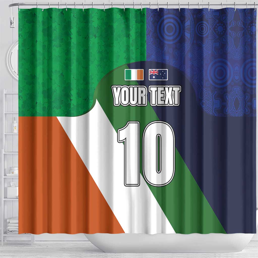 Custom Ireland and Australia Shower Curtain Shamrocks and Aboriginal Art LT03