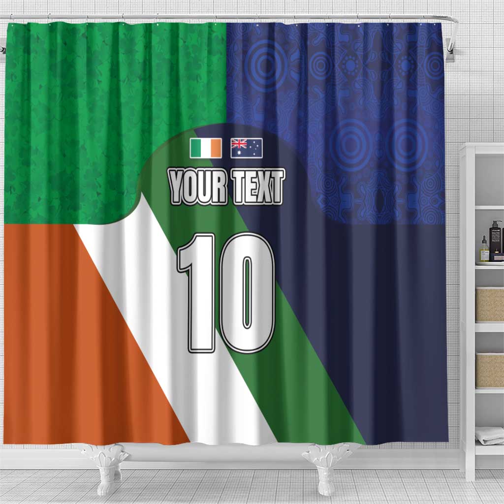 Custom Ireland and Australia Shower Curtain Shamrocks and Aboriginal Art LT03