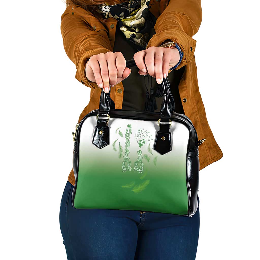 Philippines National Costume Style Shoulder Handbag Barong Tagalog and Eagle Feather Green Color LT03