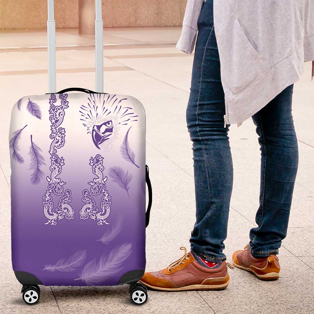 Philippines National Costume Style Luggage Cover Barong Tagalog and Eagle Feather Purple Color LT03