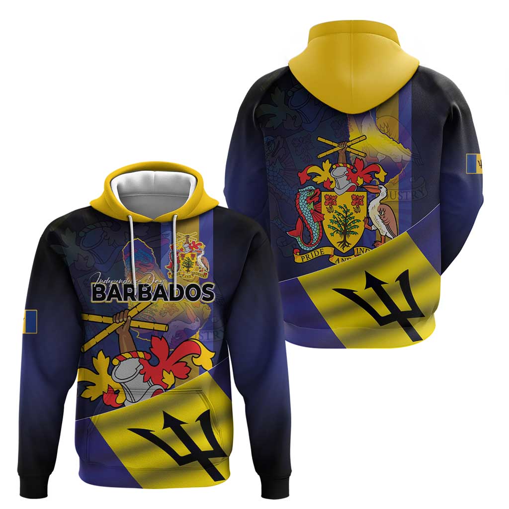 Barbados Independence Day Hoodie Coat of Arms with Freedom Emblems LT03
