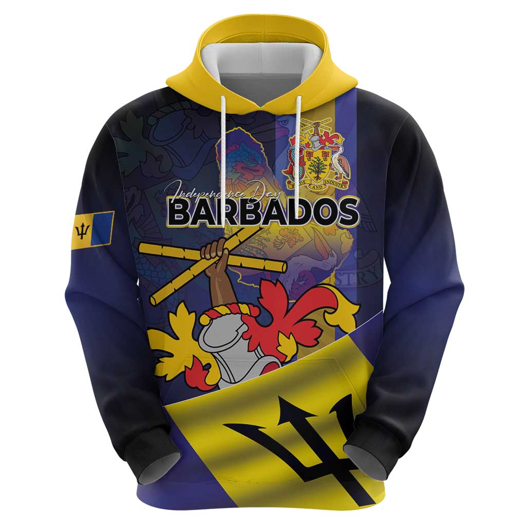 Barbados Independence Day Hoodie Coat of Arms with Freedom Emblems LT03
