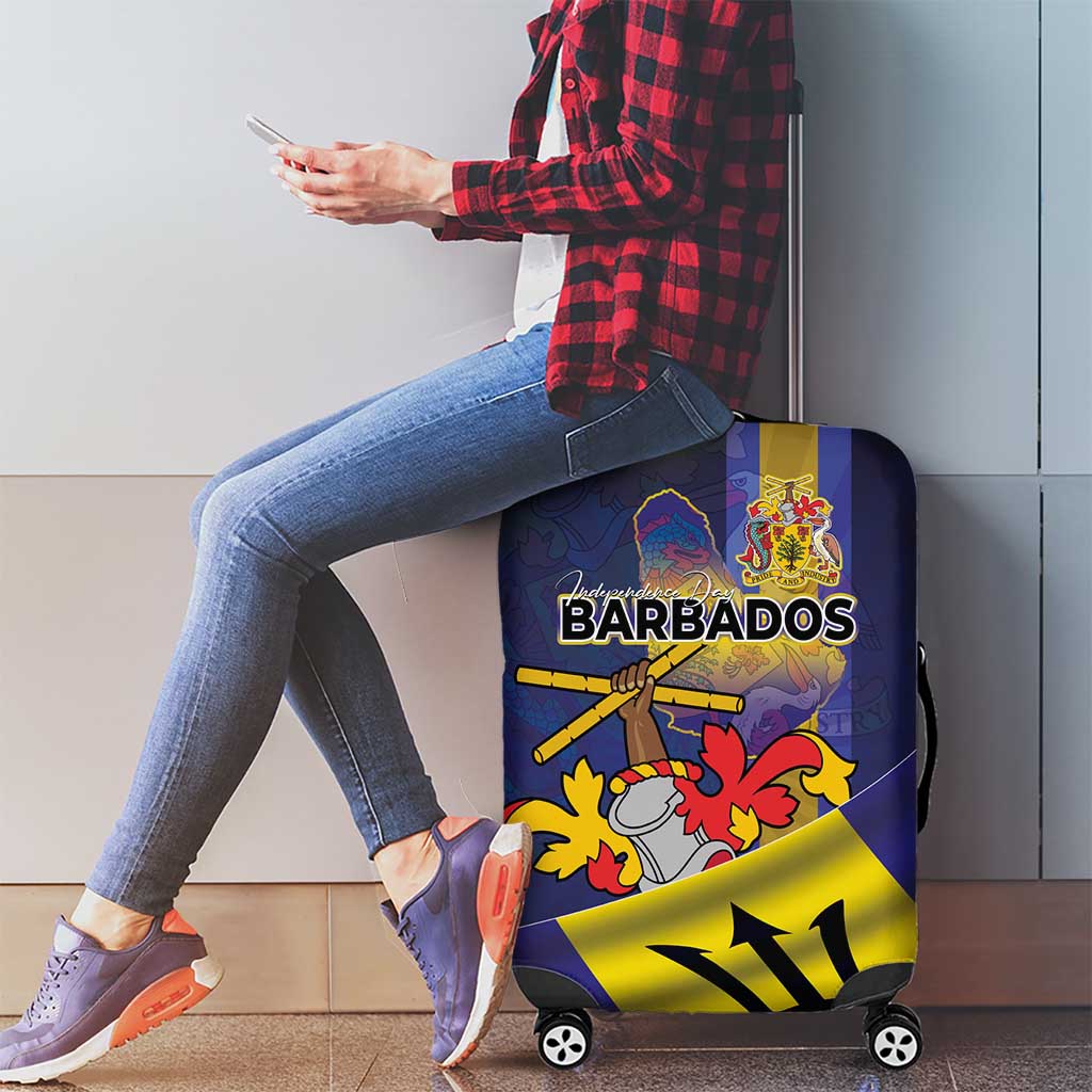 Barbados Independence Day Luggage Cover Coat of Arms with Freedom Emblems LT03