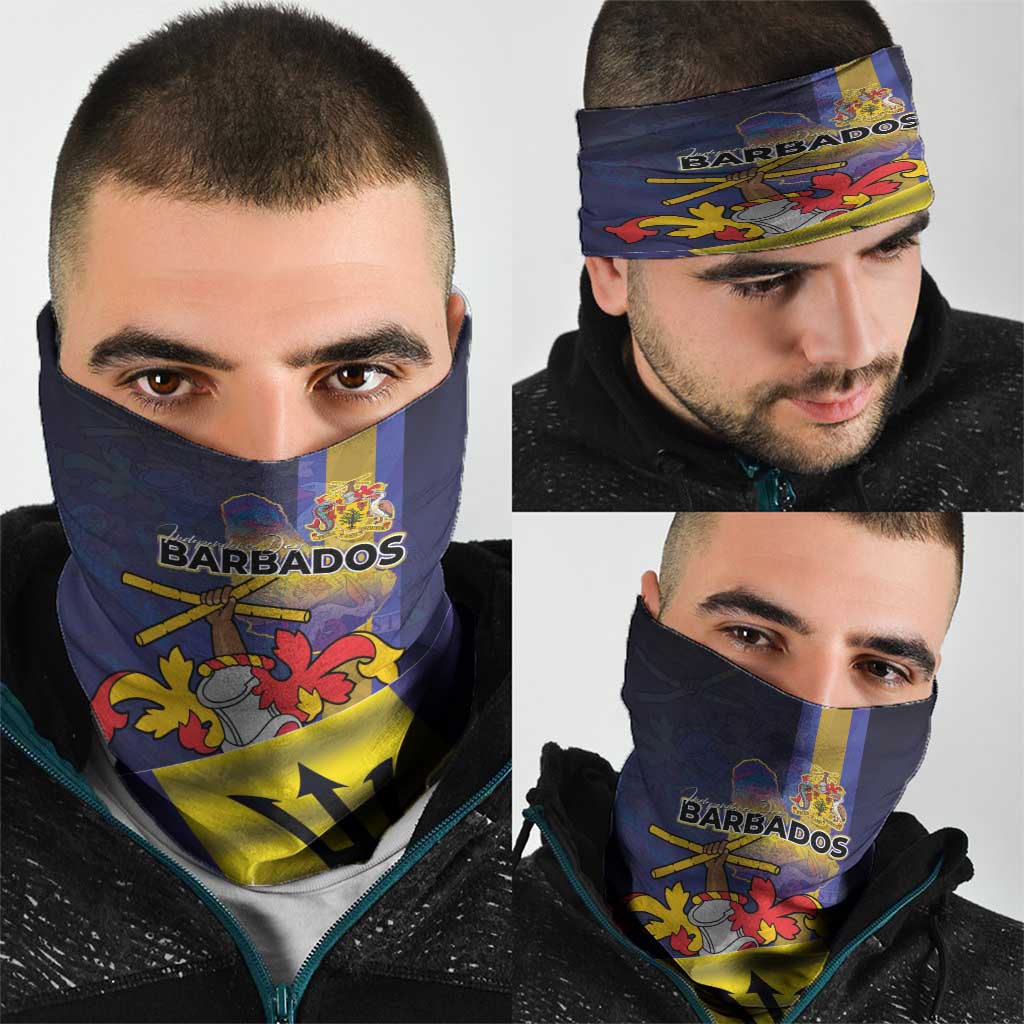 Barbados Independence Day Neck Gaiter Coat of Arms with Freedom Emblems LT03