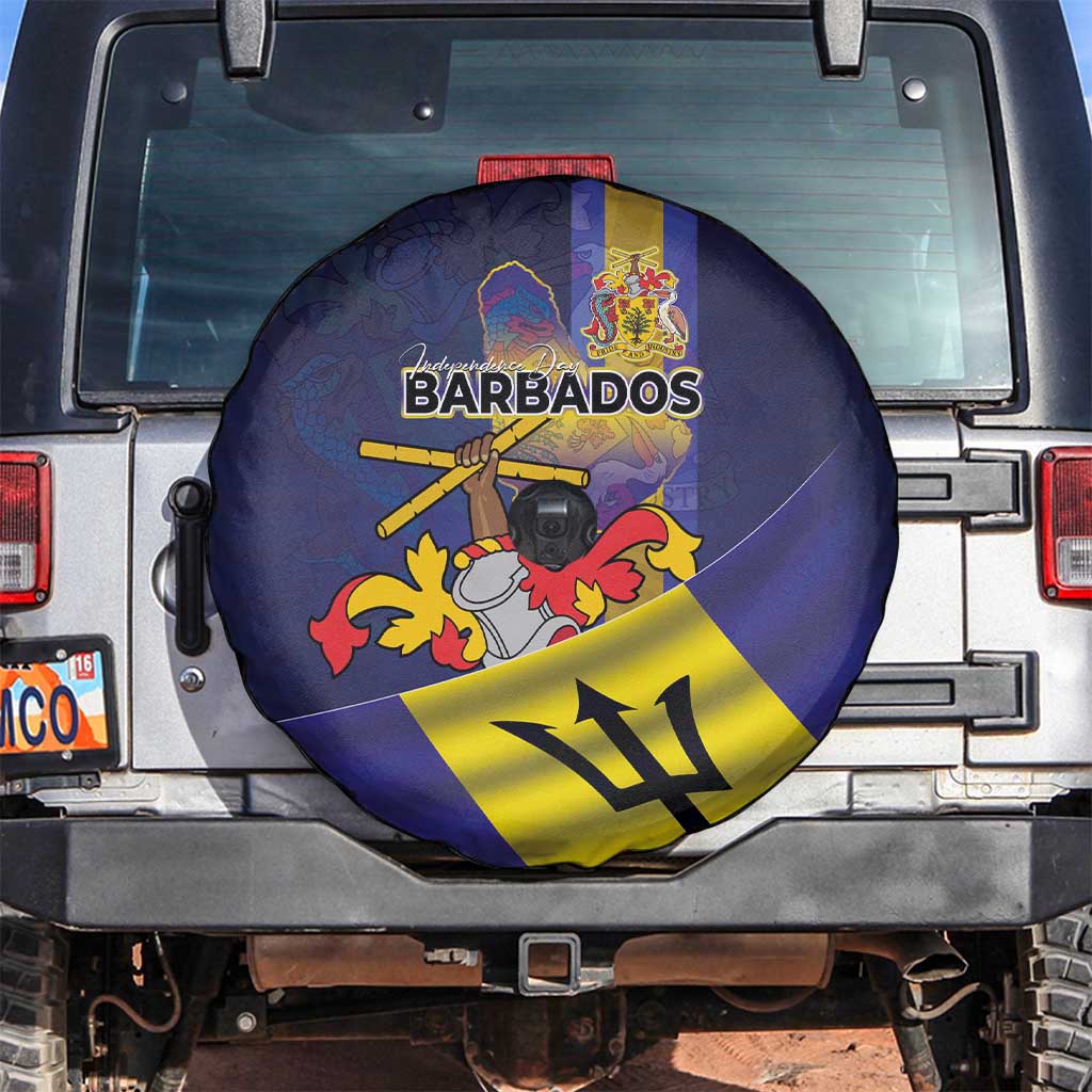 Barbados Independence Day Spare Tire Cover Coat of Arms with Freedom Emblems LT03