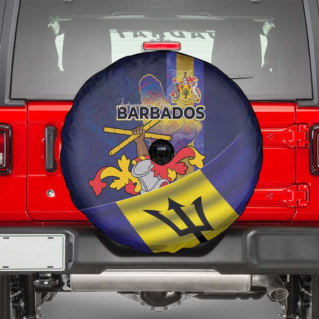 Barbados Independence Day Spare Tire Cover Coat of Arms with Freedom Emblems LT03