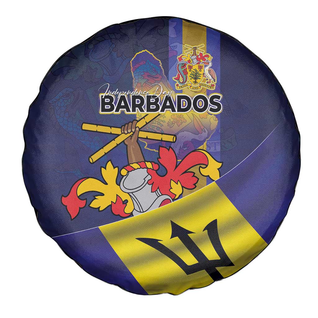 Barbados Independence Day Spare Tire Cover Coat of Arms with Freedom Emblems LT03