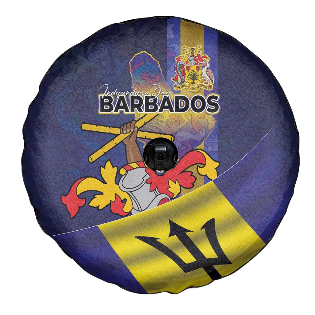Barbados Independence Day Spare Tire Cover Coat of Arms with Freedom Emblems LT03