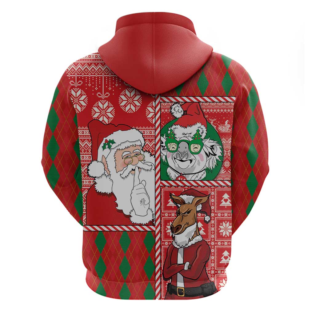 Australian Christmas Hoodie - Santa Koala Kangaroo and Holiday Cheer LT03